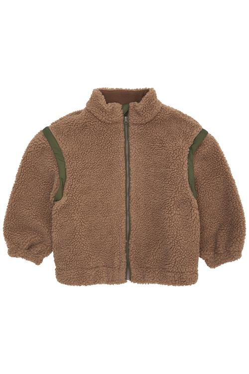 Copenhagen Colors Teddyjakke Med Aftagelige Ærmer Natural Green  Natural Green 116 cm  Brun  116 cm  Unisex