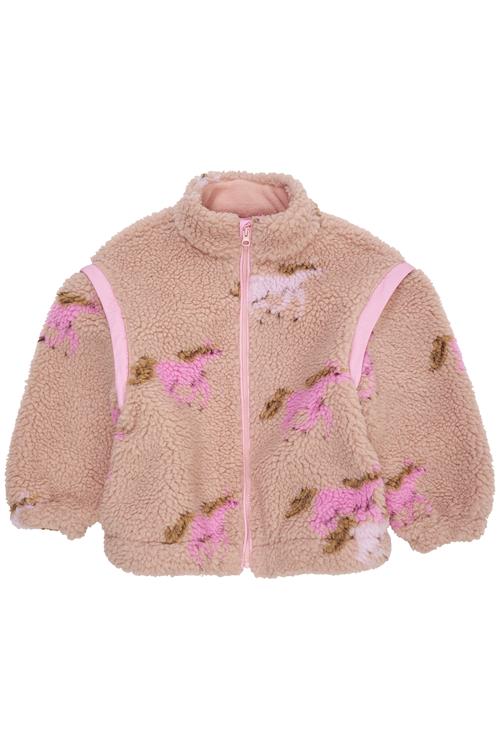 Copenhagen Colors Trykt Bamsejakke Med Aftagelige Ærmer Rose Unicorn  Rose Unicorn  110 cm  Lyserød  110 cm  kvinde