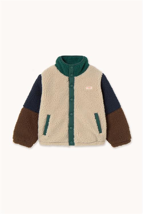 Tinycottons Color Block Polar Sherpa-jakke Dark Green  Dark Green-6 Y  Grøn  6 år  Unisex