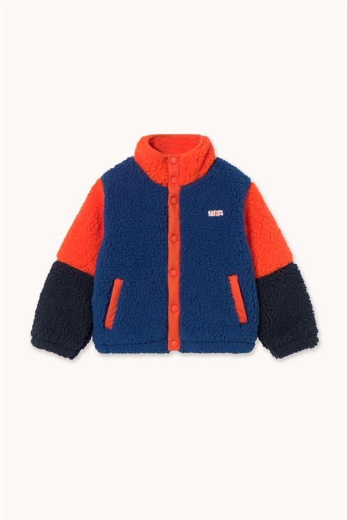 Tinycottons Color Block Polar Sherpa-jakke Dark Blue  Dark Blue-8 Y  Blå  8 år  Unisex