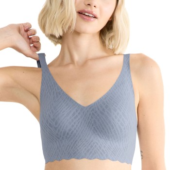Sloggi Bh ZERO Feel Bliss Bralette Blå/Grå X-Large Dame