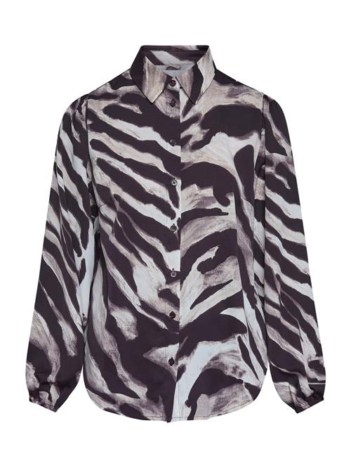 SISTERS POINT Bluse 'EBBEY'  choko / lysebrun / offwhite