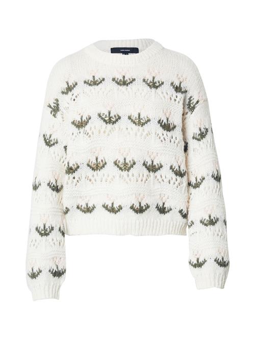 VERO MODA Pullover 'VMIdelle'  mørkegrøn / lyserød / hvid