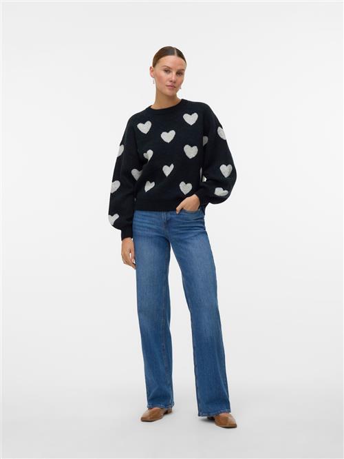 VERO MODA Pullover 'VMFoaloe'  sort / hvid