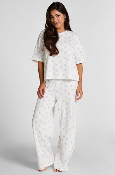 Hunkemöller Pyjama Set Cotton Jersey Long hvid