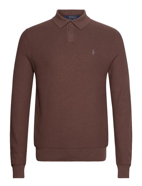 Mesh-Knit Cotton Sweater Polo Ralph Lauren Brown