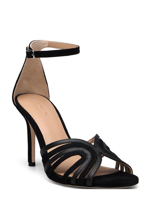 Allie Suede & Leather Multistrap Sandal Lauren Ralph Lauren Black