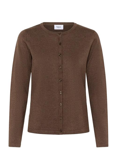A8661, Milasz R-Neck Cardigan Saint Tropez Brown