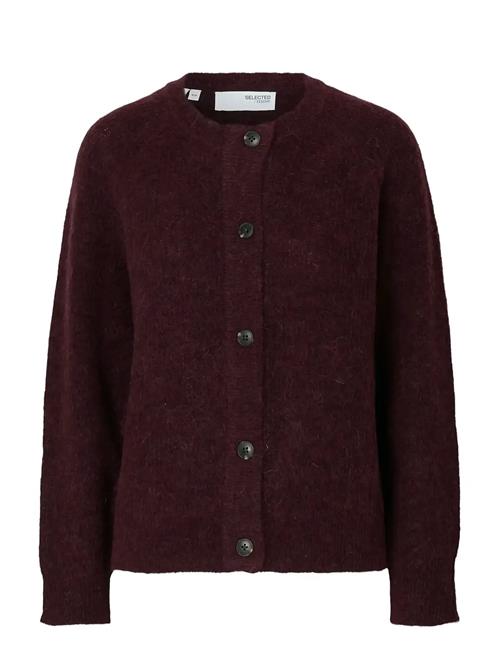 Slflulu Ls Knit Short Cardigan B Noos Selected Burgundy