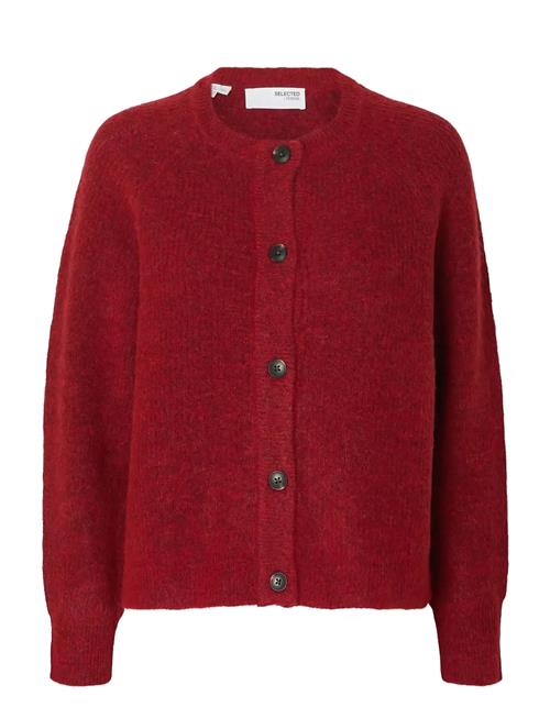 Slflulu Ls Knit Short Cardigan B Noos Selected Red