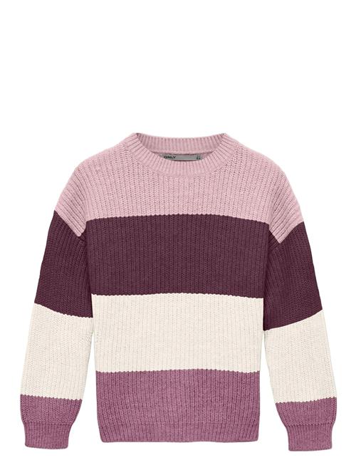Kmgsandy L/S Stripe Pullover Knt Kids Only Purple