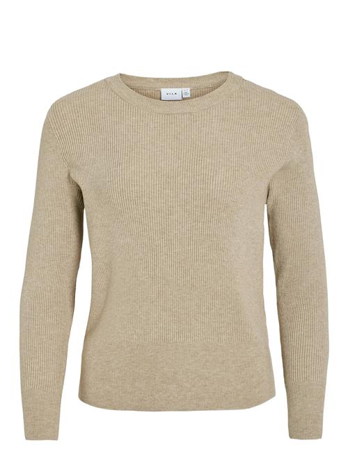 Vicomfy O-Neck L/S Knit Top- Noos Vila Beige