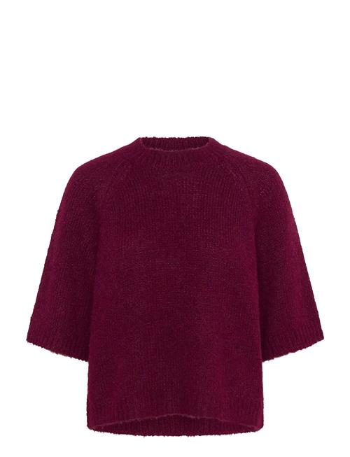 Kaemilie Cropped Knit Pullover Kaffe Burgundy