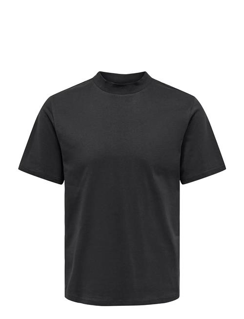 Onsotis Life Reg Mock Neck Tee ONLY & SONS Black