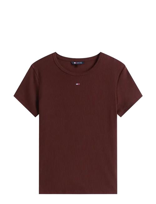 Tjw Slim Essential Rib Ss Ext Tommy Jeans Brown