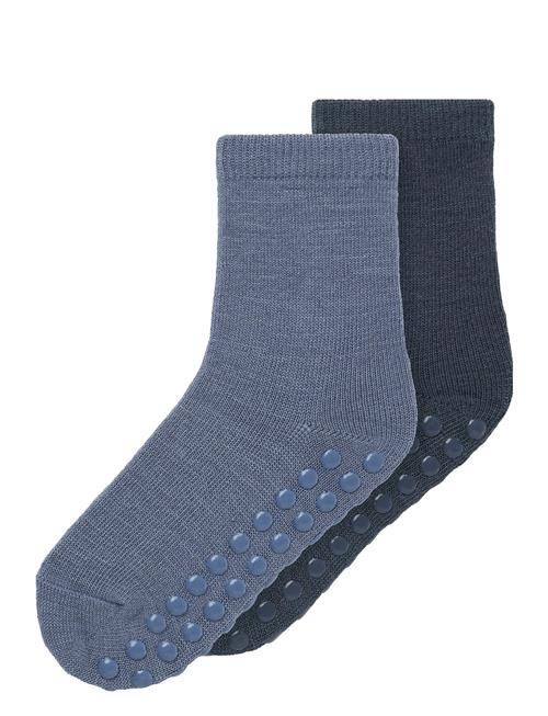 Nmmwak Wo/Bl 2P Sock W/Non Skid Name It Blue