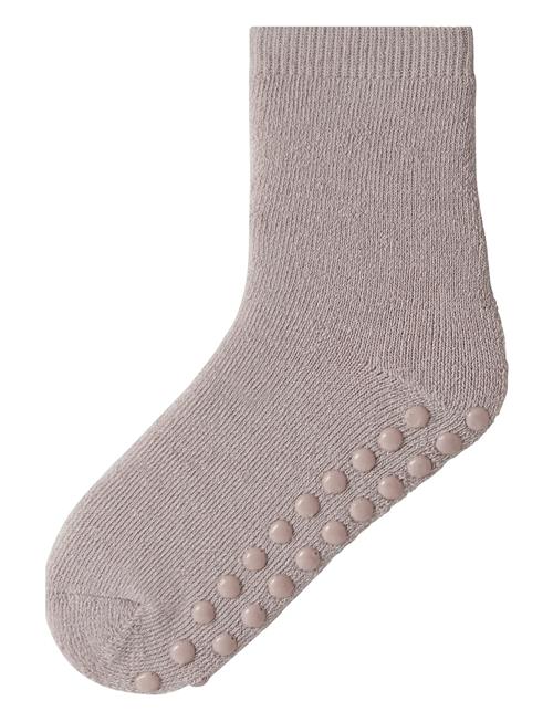 Nmfwaksi Wo/Bl Terry Sock W/Non Skid Name It Beige