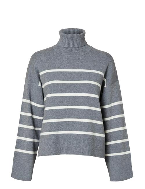 Slfkamma Ls Knit Roll Neck Noos Selected Grey