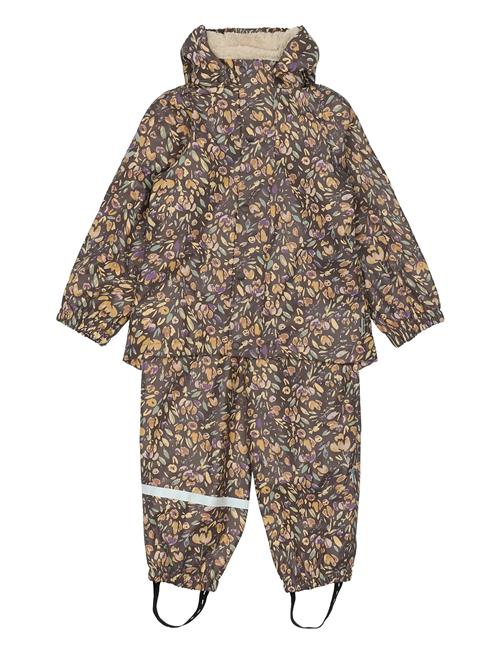 Pu Aop Rain Set Teddy Rec W. Susp104 Mikk-line Brown