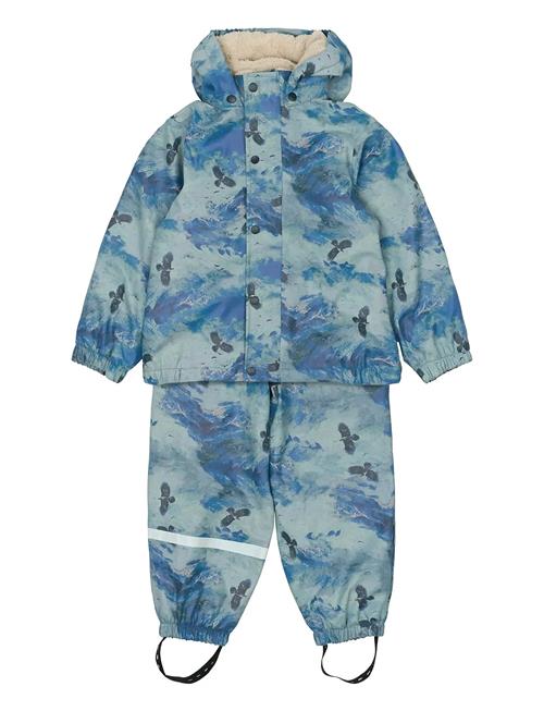 Pu Aop Rain Set Teddy Rec W. Susp10 Mikk-line Navy