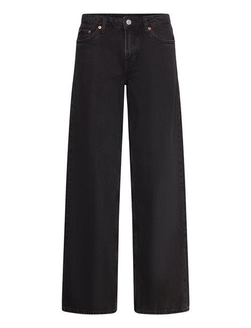 Ample Low Rise Loose Wide Leg Jeans Weekday Black