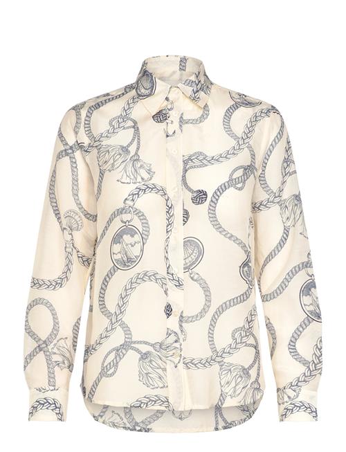 Reg Sailing Print Cot Silk Shirt GANT Cream