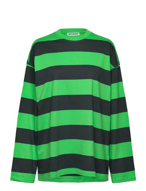 Long-Sleeved Over D Cotton T-Shirt Weekday Green