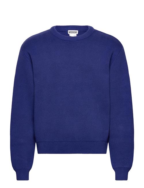 Regular Knitted Cotton Sweater Weekday Blue