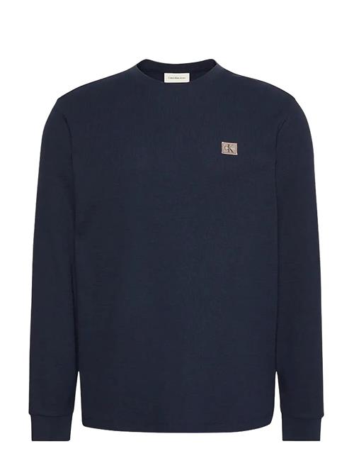 Ls Waffle Badge Crewnk Tee Calvin Klein Jeans Navy