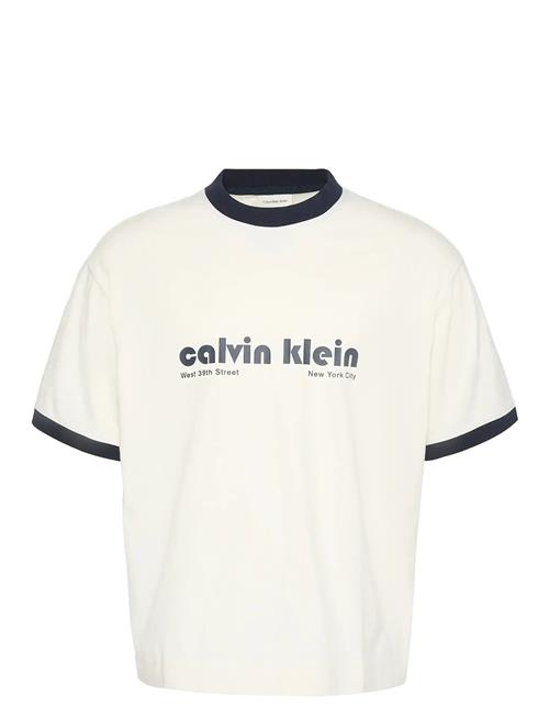 Ss Retro Logo Ringer 16S Rlxd Te Calvin Klein Jeans White