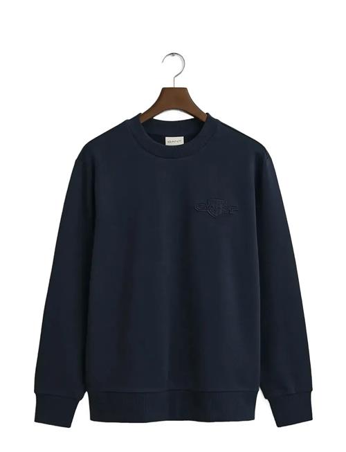 Reg Tonal Shield C-Neck Sweat GANT Navy