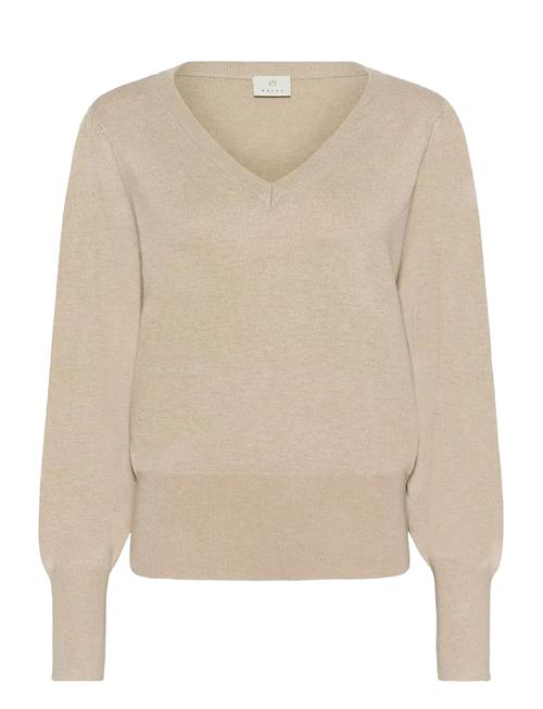 Kal V-Neck Pullover Kaffe Beige