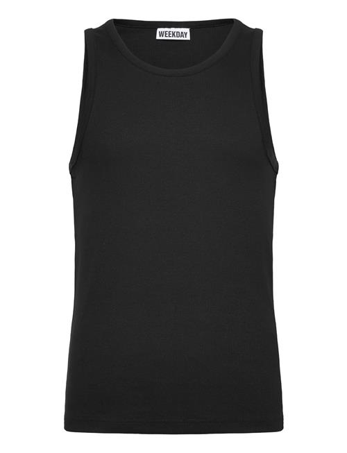 Regular Fit Ribbed Tank Top Weekday Black