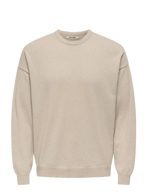 Onsjob Rlx Ls Boucle Crew Knit ONLY & SONS Cream