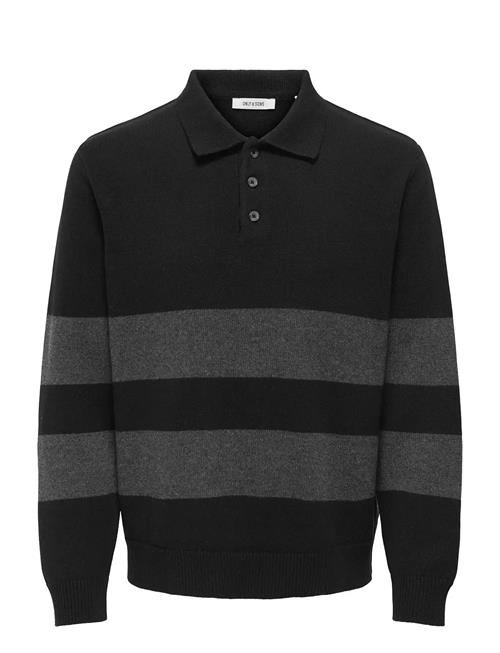 Onshope Rlx Ls Polo Knit Life ONLY & SONS Black