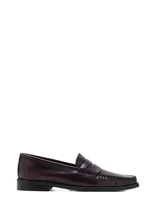 Gathered Leather Moccasin Mango Burgundy