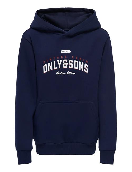 Osjceres Reg Vintage Print Hood Swt Noos ONLY & SONS Navy