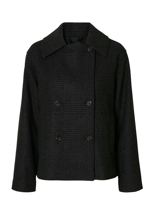 Slfalma Pattern Wool Blend Jacket Selected Black