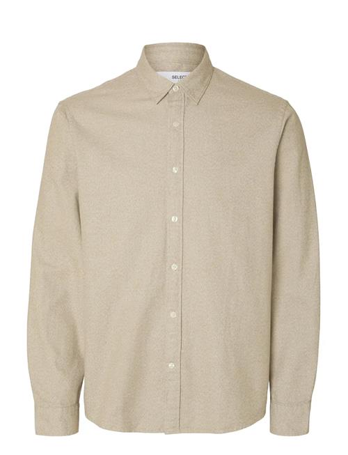 Slhregnoah Brushed Twist Shirt Ls Noos Selected Cream