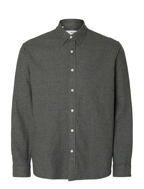 Slhregnoah Brushed Twist Shirt Ls Noos Selected Grey