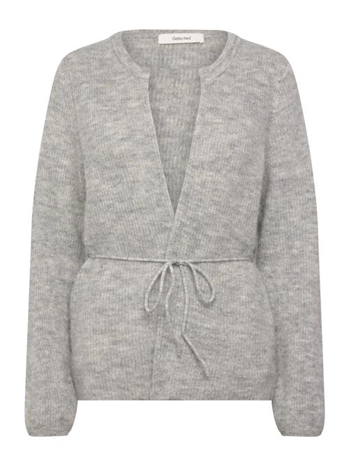 Slfsia Ras Ls Knit Belt Cardigan Selected Grey