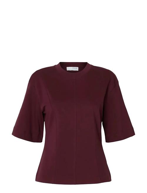 Slfmesa Ss Tee Selected Burgundy