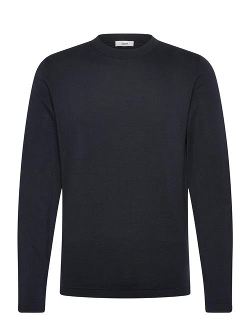 Slhravi Ls Knit Structure Crew Neck Selected Navy