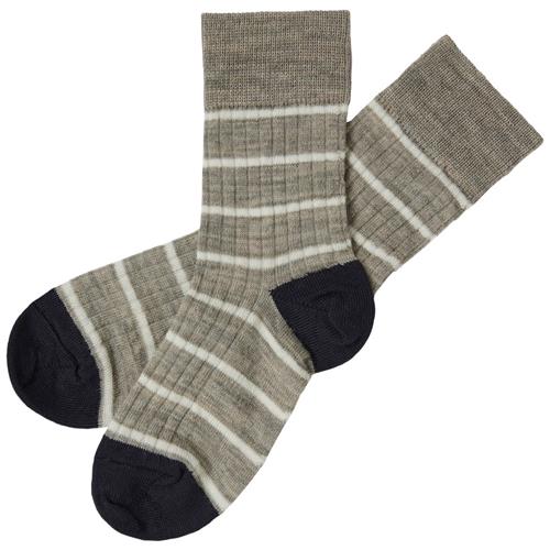 FUB 2-pak tynde stribede sokker Hazel Melange 19-21 EU Wood Beige  19-21 EU  Unisex