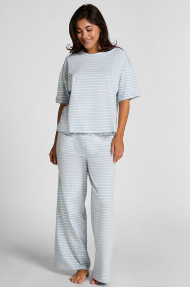 Hunkemöller Pyjama Set Cotton Jersey Long Blå