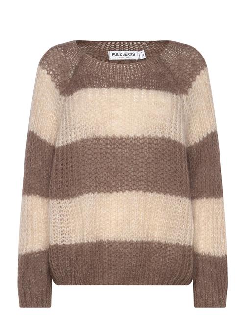 Pzpeyton Ls Striped Ck Pullover Pulz Jeans Brown