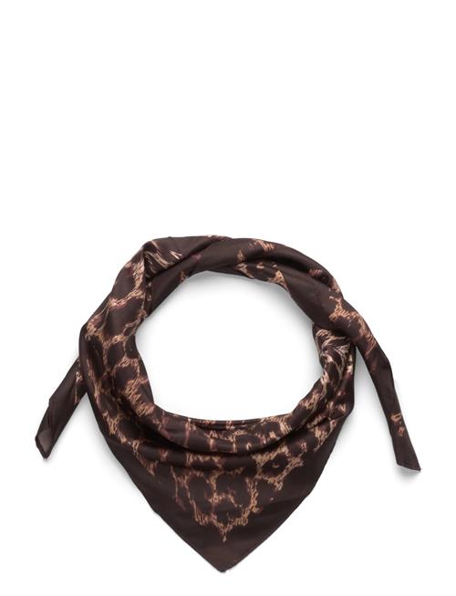 Leopard-Print Satin Scarf Mango Brown