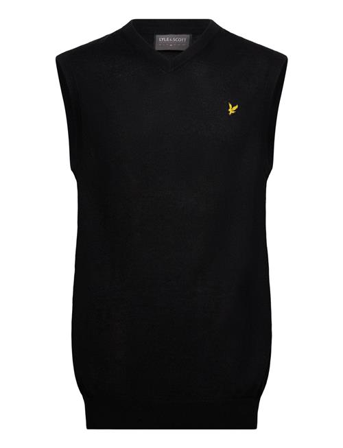 Merino Blend Knitted V-Neck Vest Lyle & Scott Sport Black