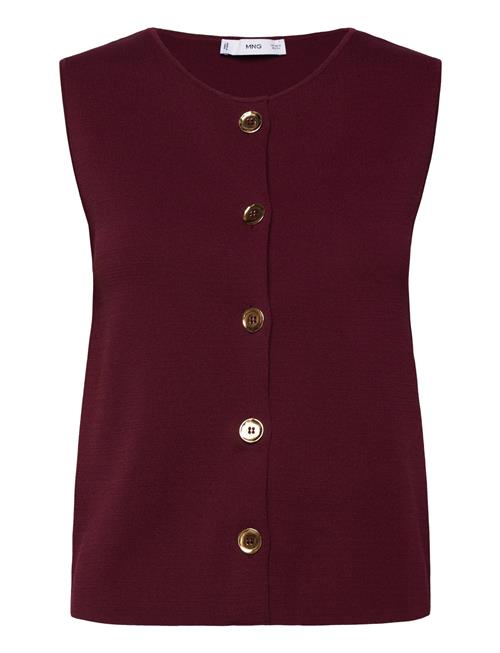 Fine-Knit Gilet Mango Burgundy