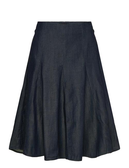 Pleated Denim Skirt Mango Navy